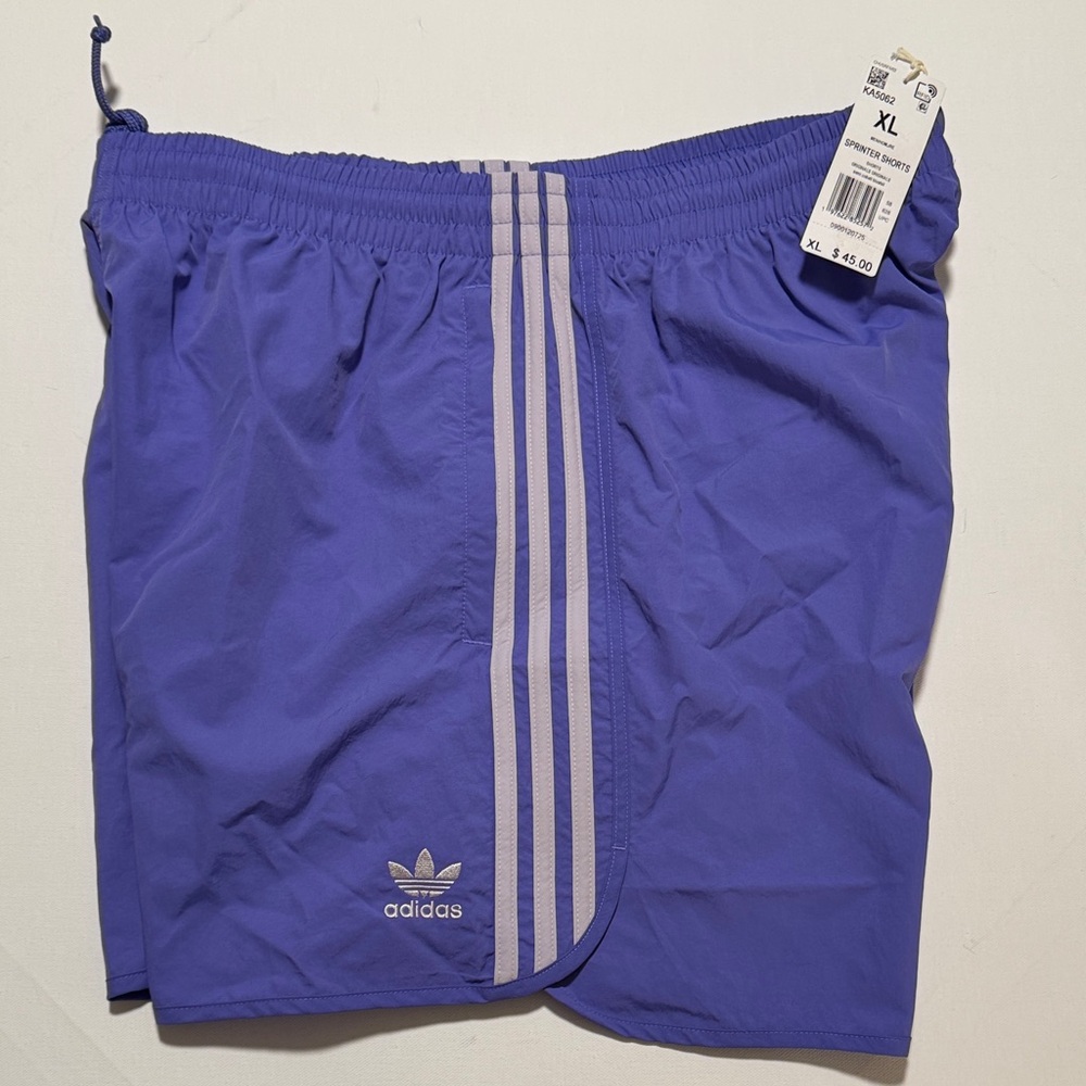 Adidas Running Shorts Mens XL Zip Pockets Sprinter Purple